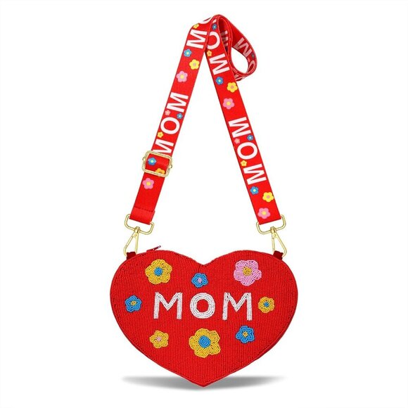Delicate Floral Heart Shaped Mom Purse - Handcrafted Elegance for Mothers - Picture 1 of 5